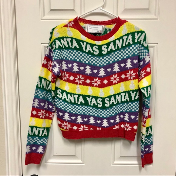 Yas Santa Cute Ugly Christmas Sweater 